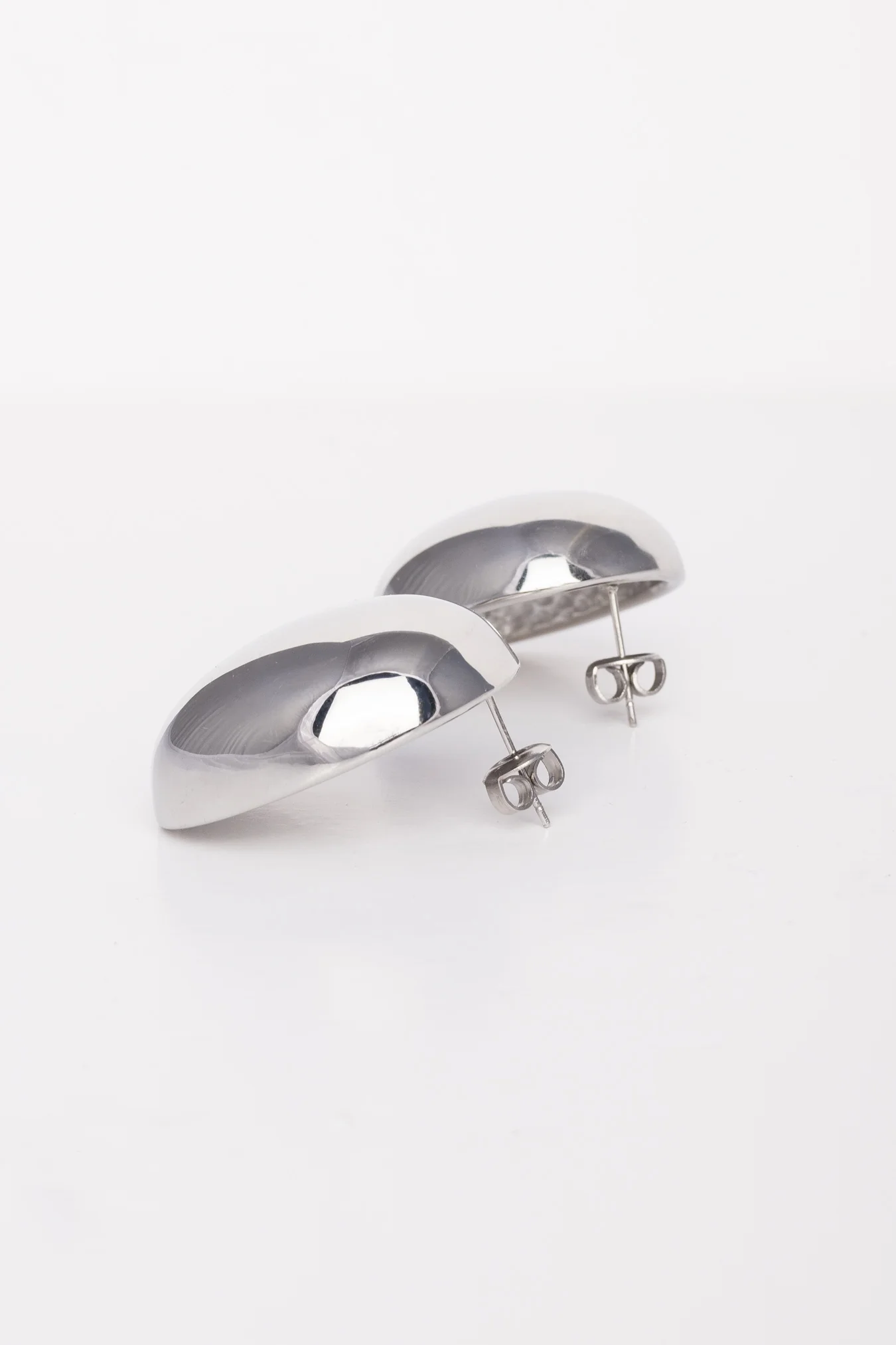 Silver Big Old Money Earrings - Image 3
