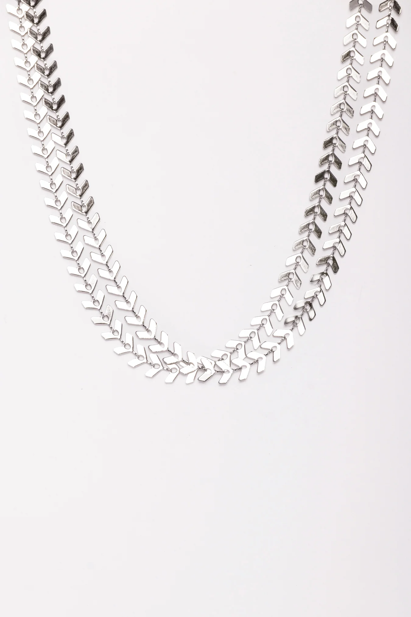 Silver Double Laurel Necklace - Image 6